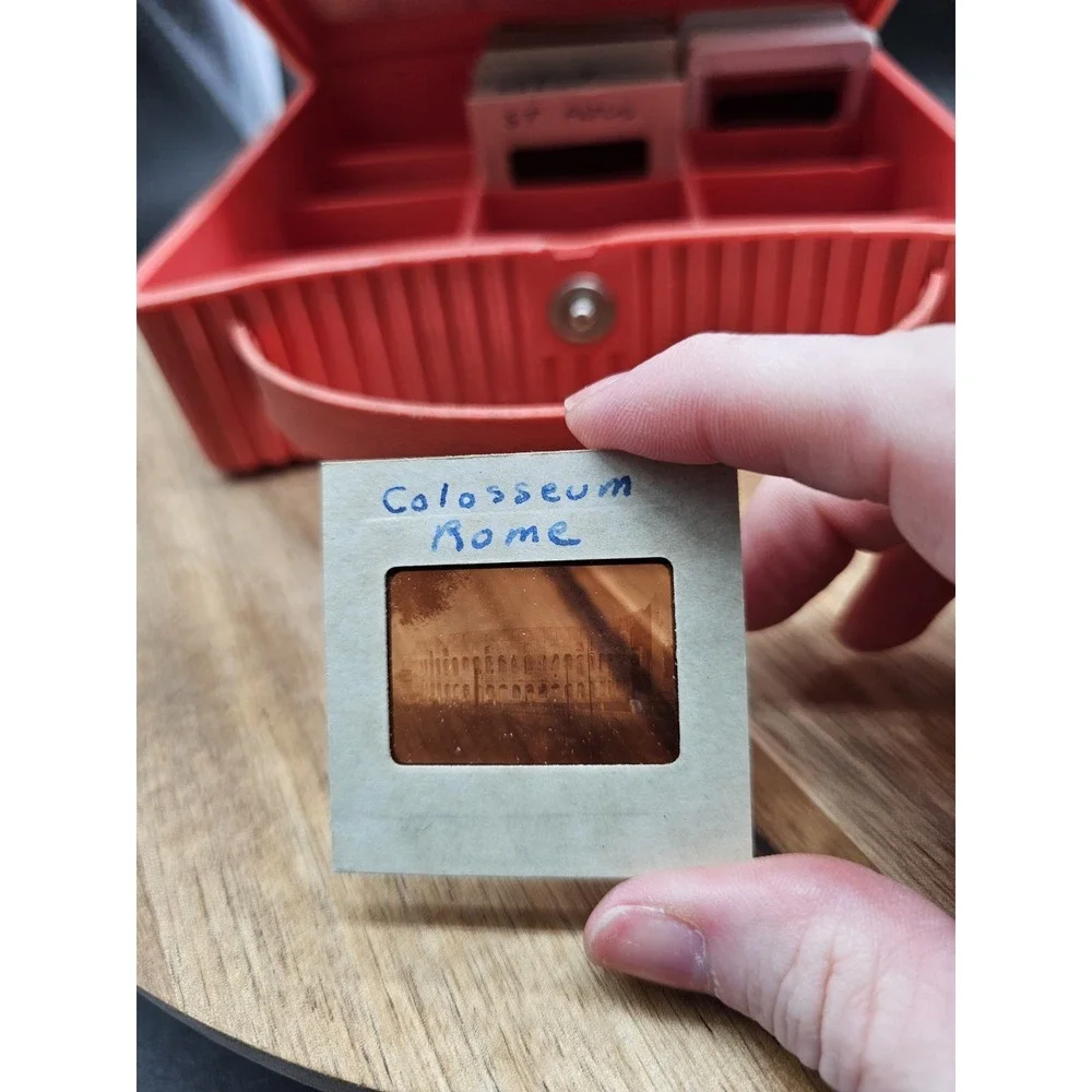 Opta-Vue Slide File 300  Carry Case With Personal Collection Slides Of‎ Italy